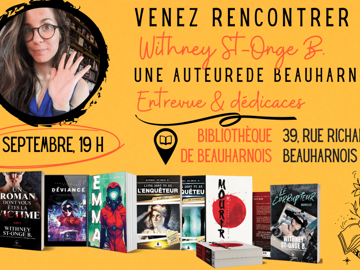 Soirée littéraire le 27 septembre 2023 : entrevue et&nbsp;dédicaces