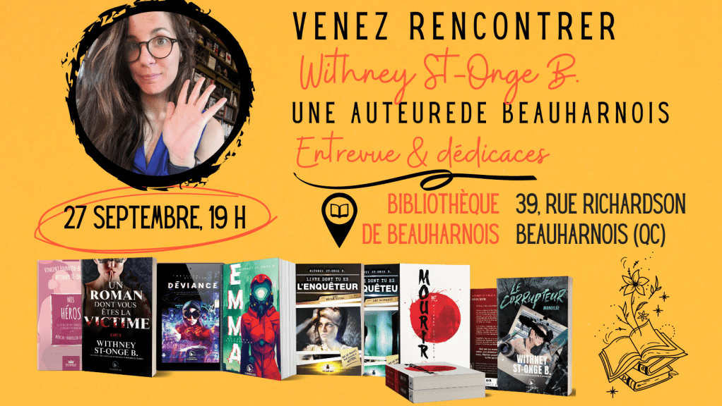 Soirée littéraire le 27 septembre 2023 : entrevue et&nbsp;dédicaces